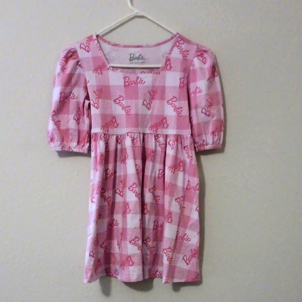 Barbie Pink Checkered Dress